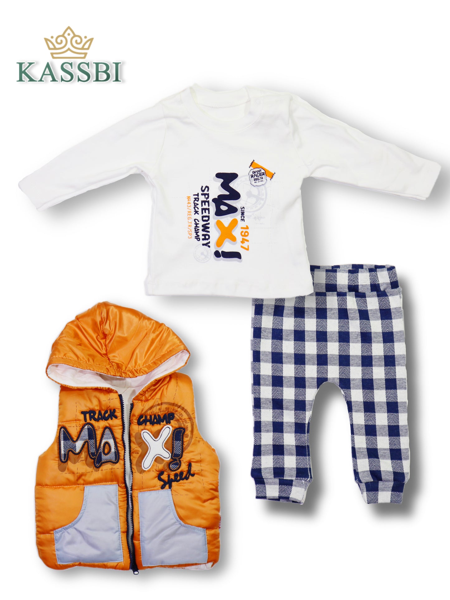 Ensemble 3 pièces bébé : gilet , Tricot , Pantalon - Garçons