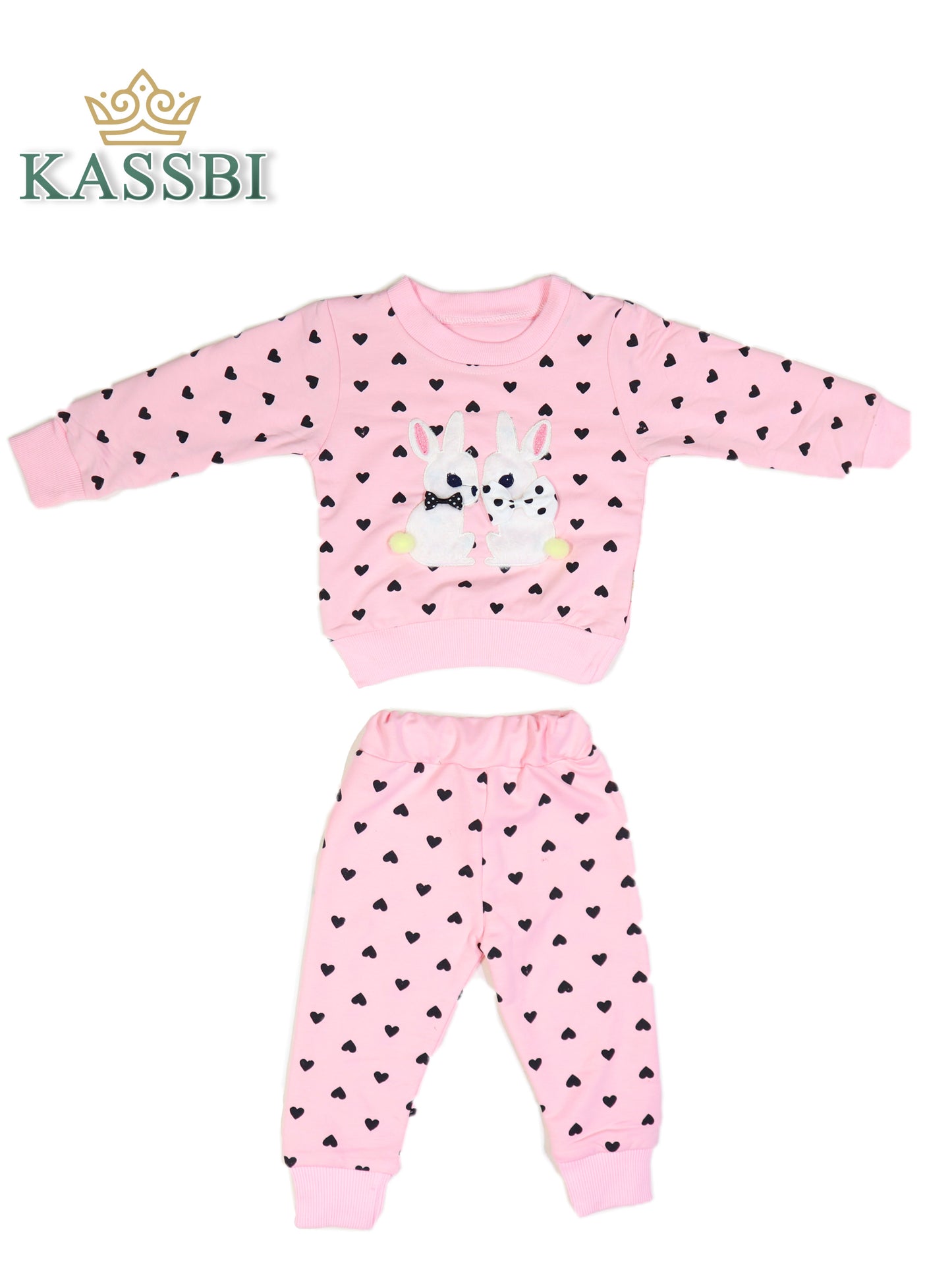 Ensemble Tricot + Pantalon En Coton fille - Motif Lapin