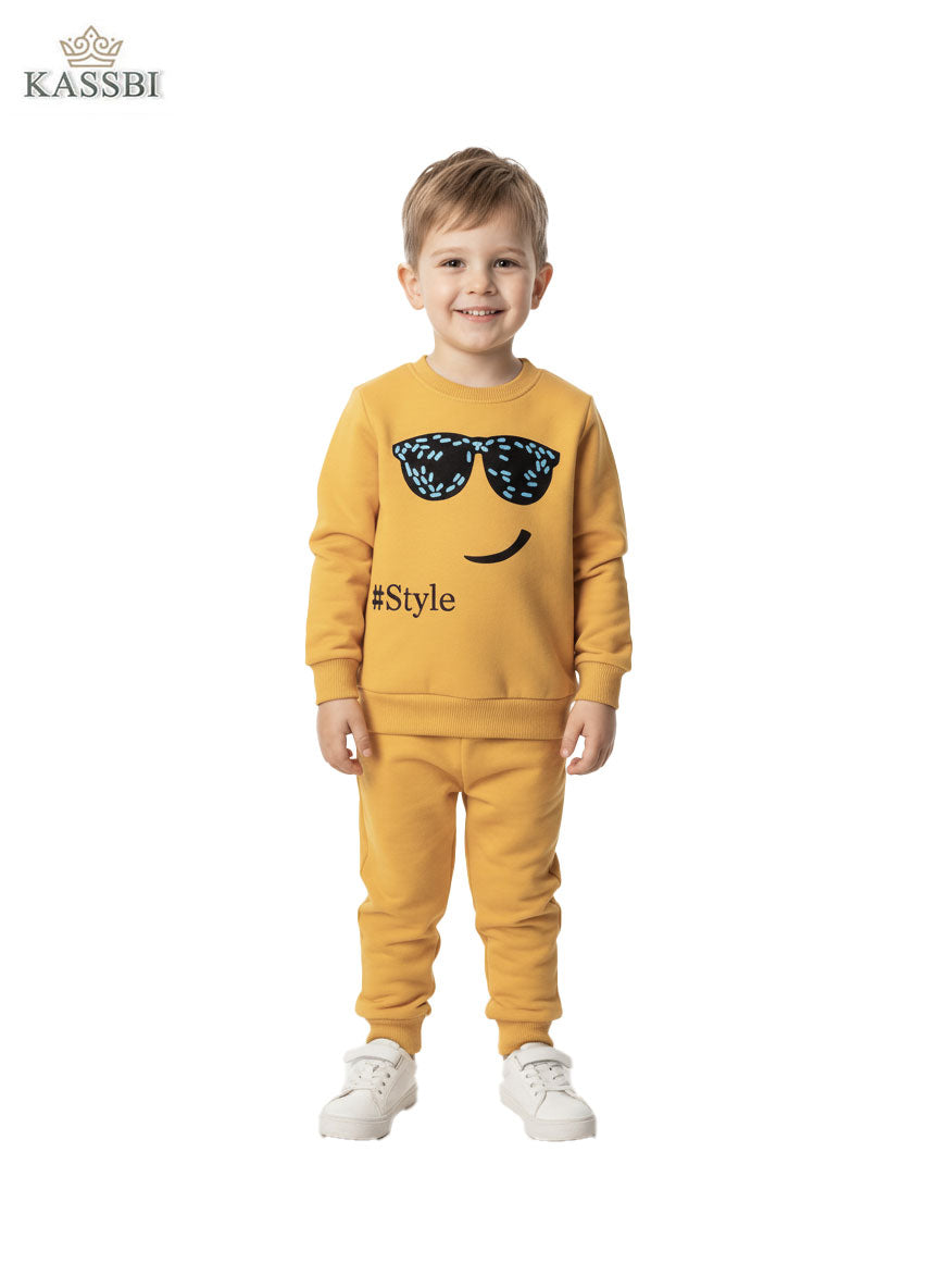 Ensemble Garçon en coton - sweat imprimé et pantalon