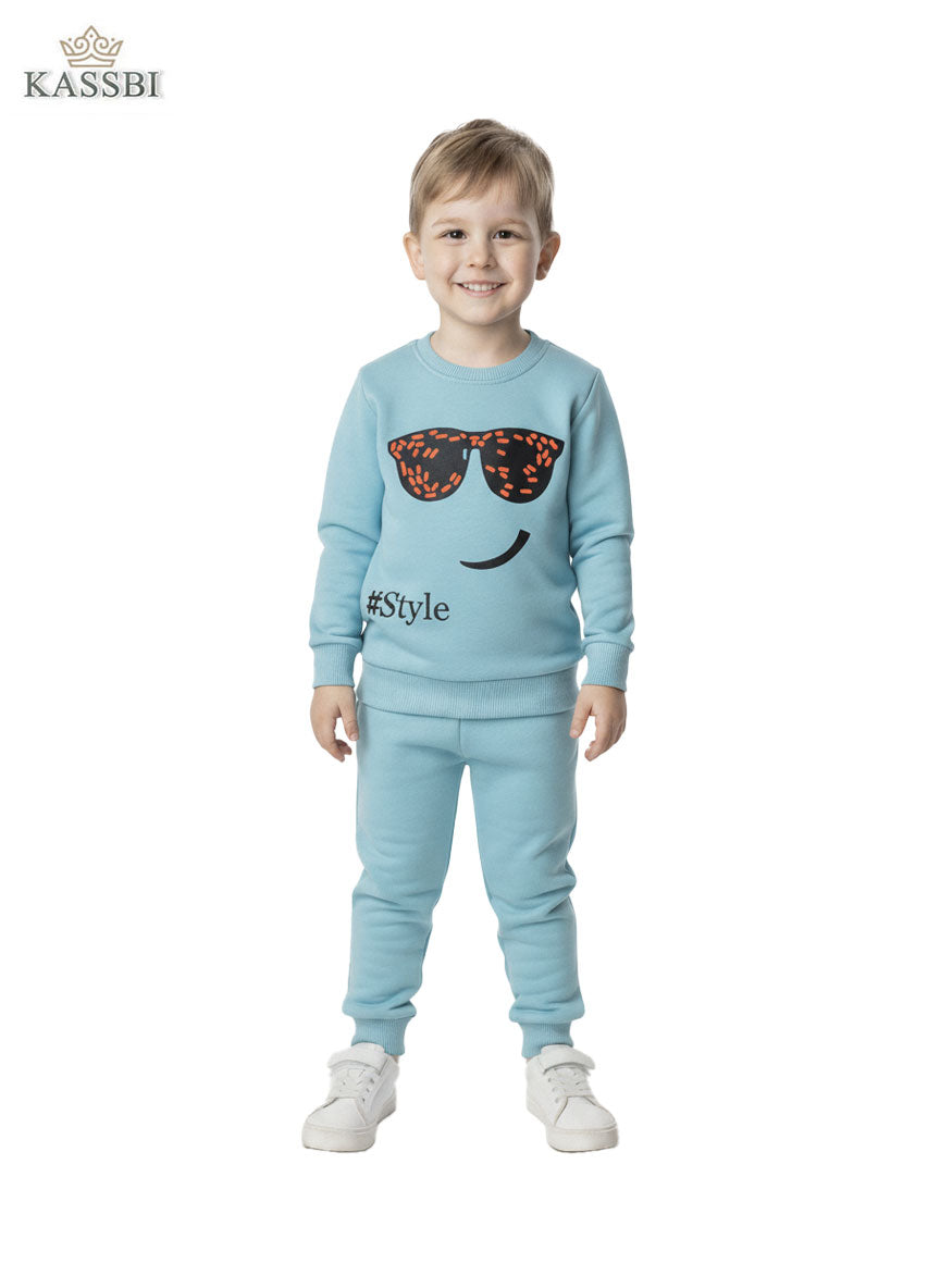 Ensemble Garçon en coton - sweat imprimé et pantalon