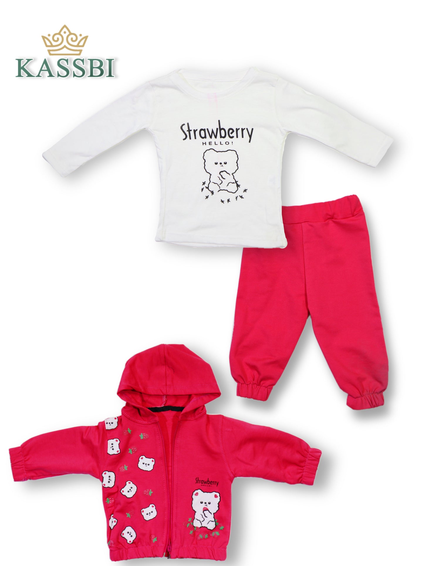 Ensemble 3pc tricot avec manche + pantalon + Cardigan