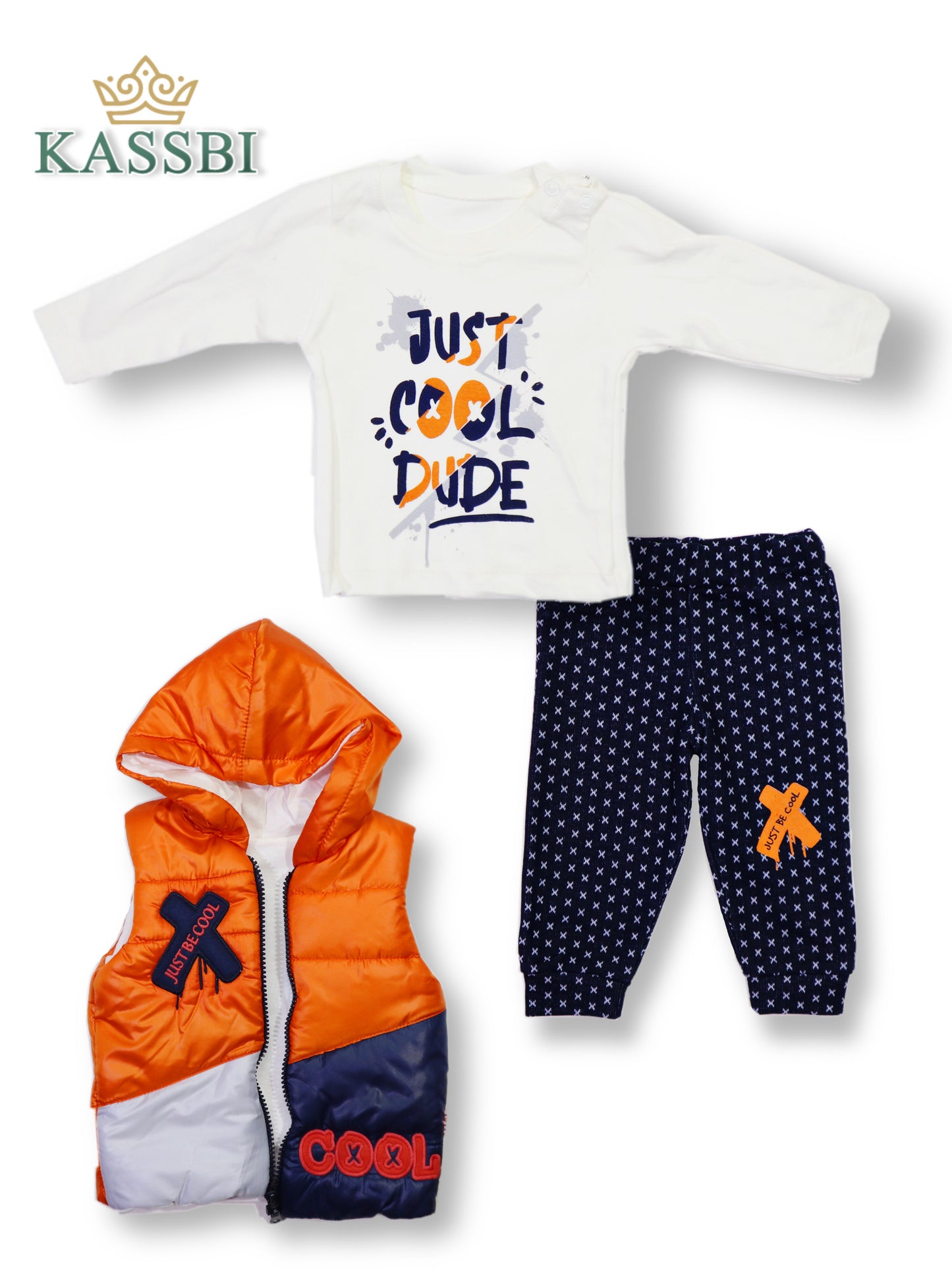 Ensemble bébé garçon 3 pièces - Tricot et pantalon + Gilet