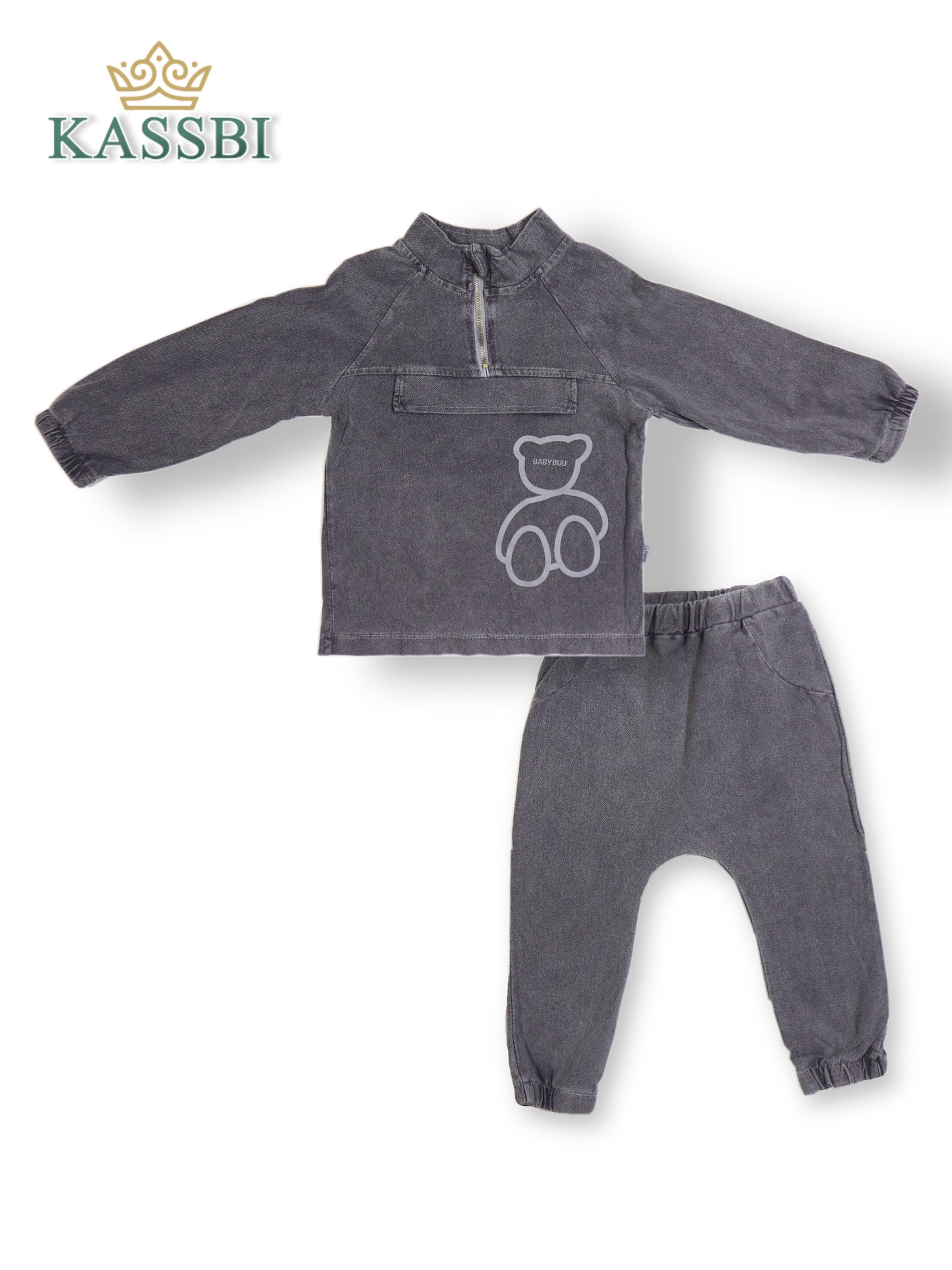 Ensemble bébé garçon 2 pièces : sweat + pantalon en Coton