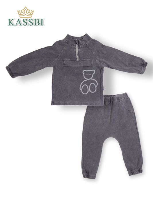 Ensemble bébé garçon 2 pièces : sweat + pantalon en Coton