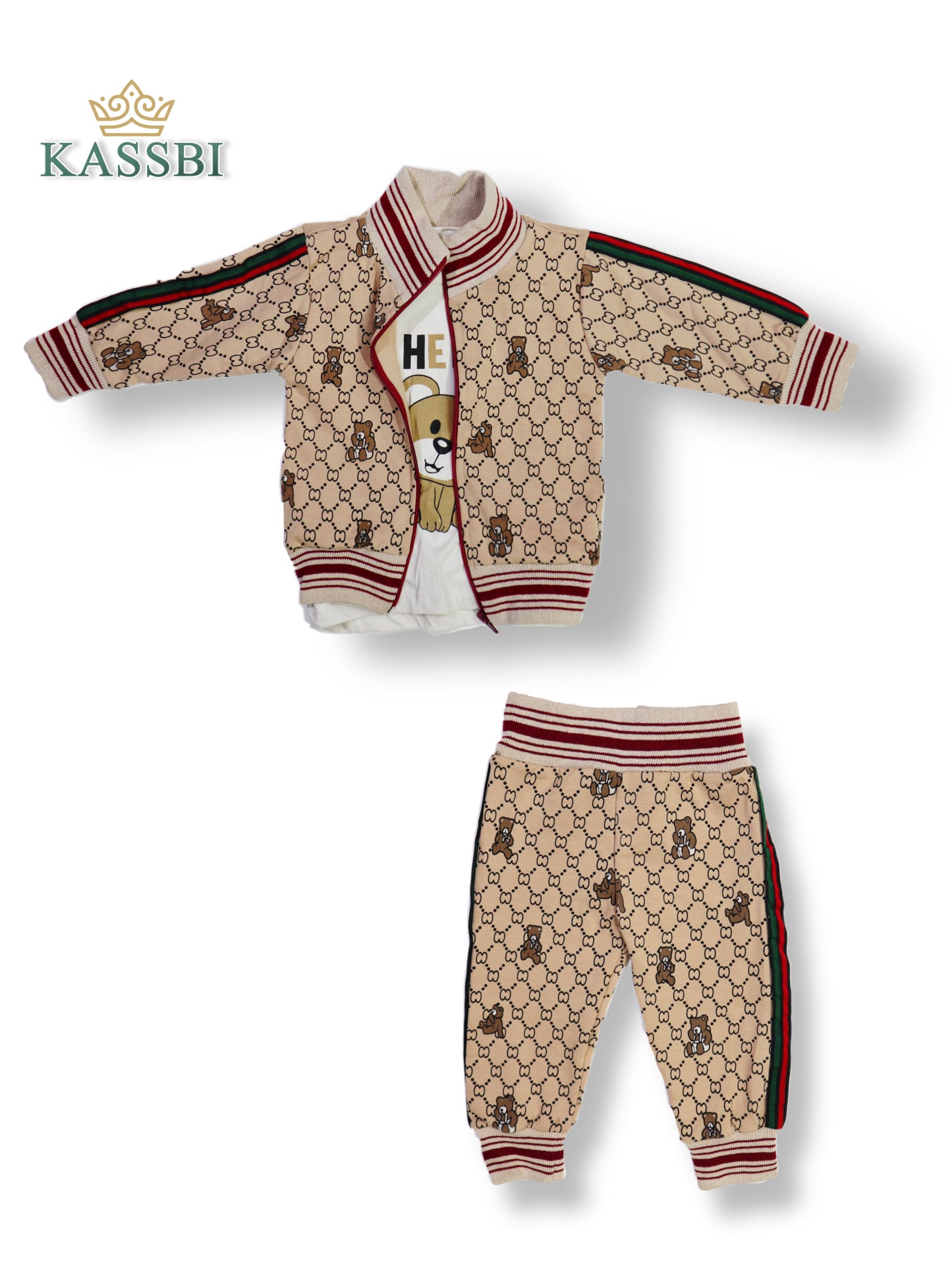 Ensemble Cardigan + Tricot + Pantalon - Coton