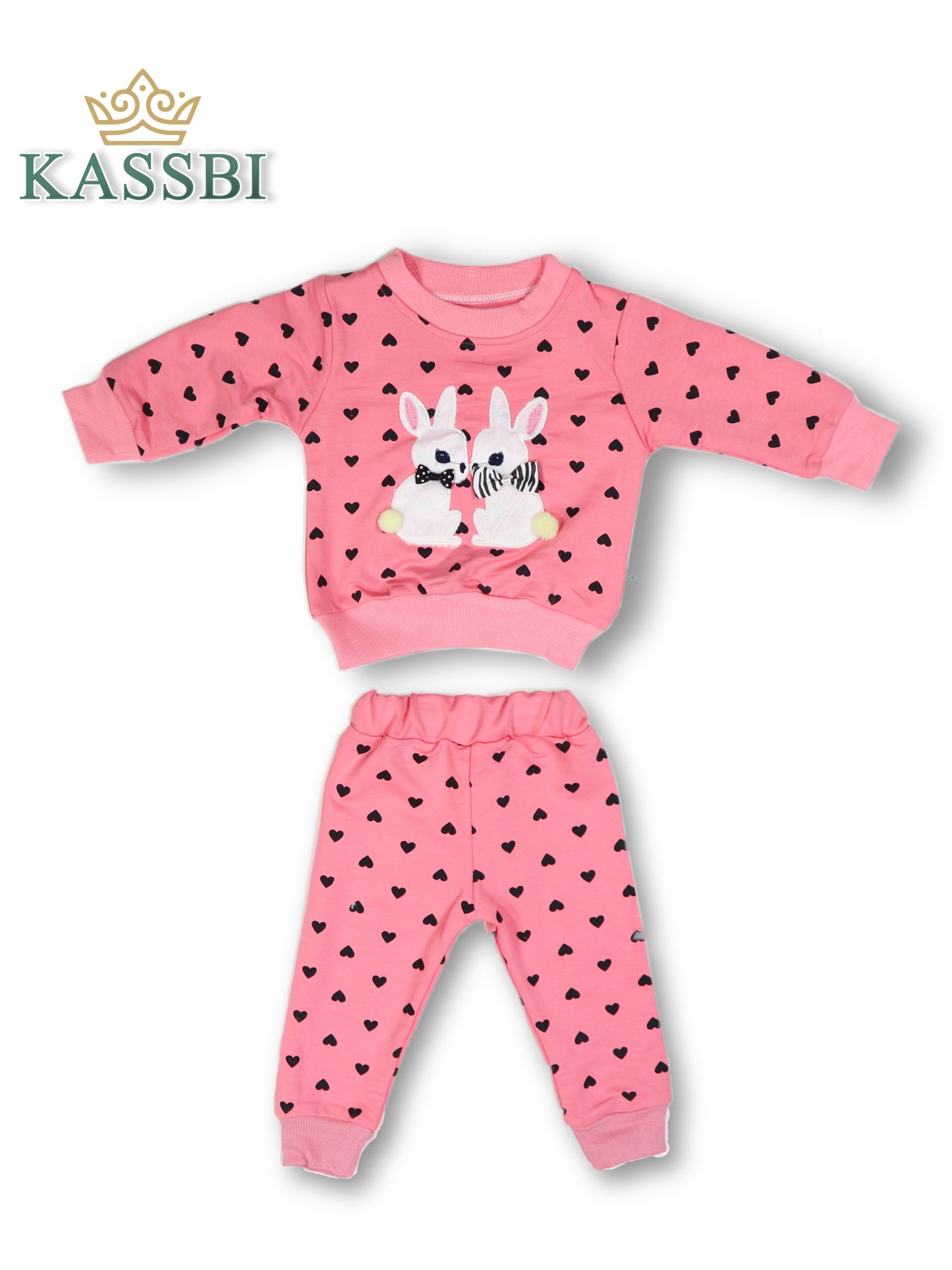Ensemble Tricot + Pantalon En Coton fille - Motif Lapin