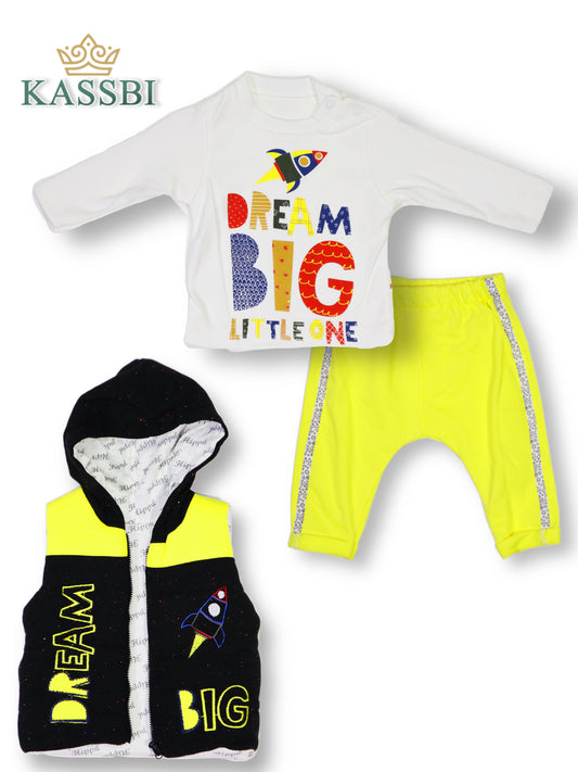 Ensemble bébé garçon 3 pièces : sweat et pantalon et gilet