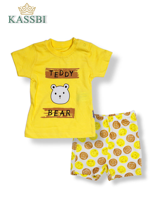 Ensemble en Coton T-shirt + short - Motif Bear