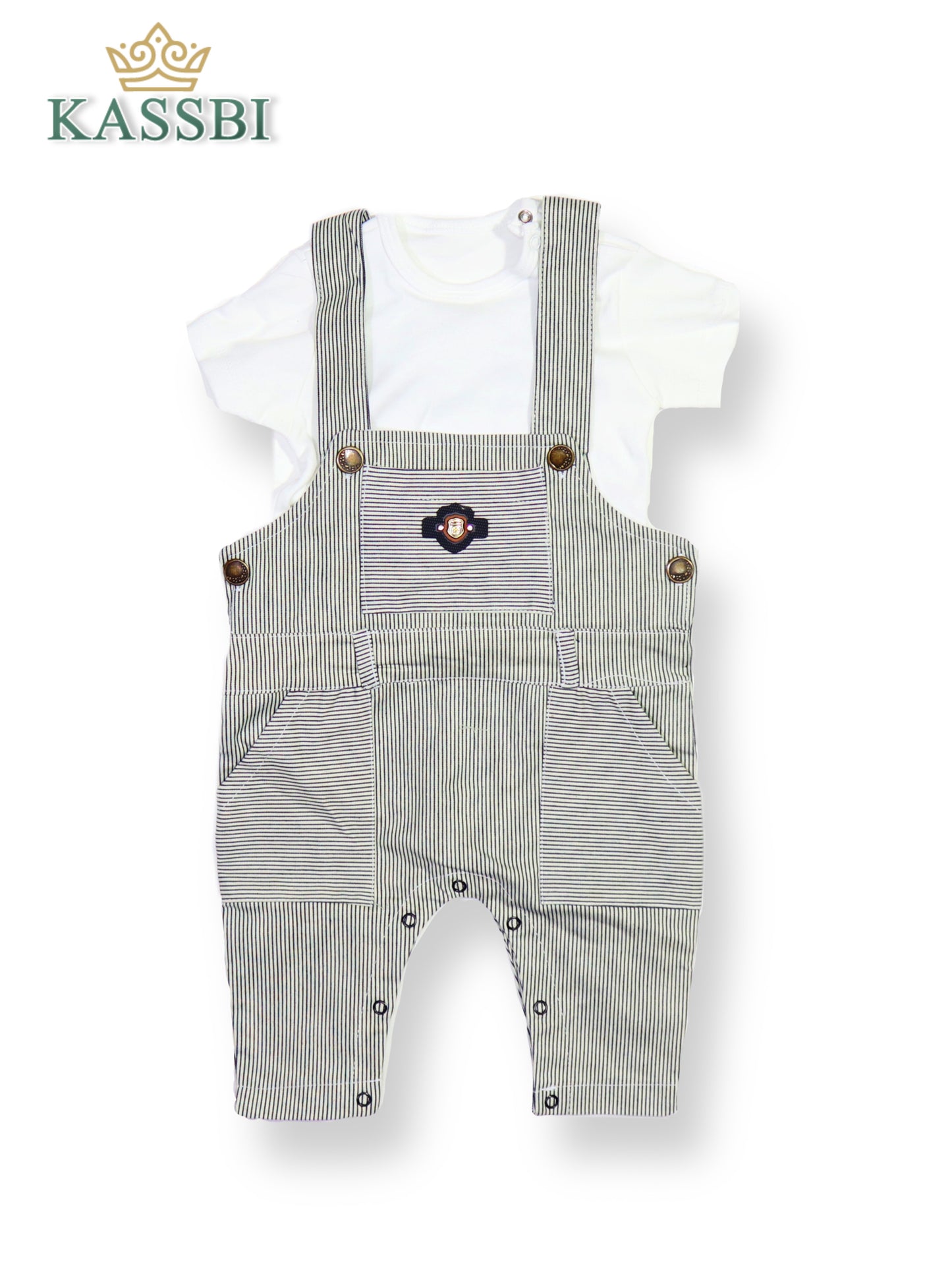 Salopette bébé - beige- noir