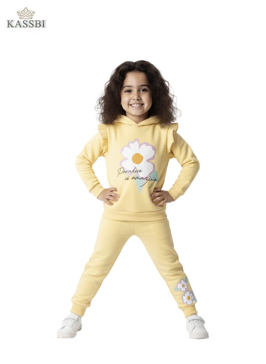 Ensemble Sweatshirt et Pantalon en Coton à Imprimé Fleuri