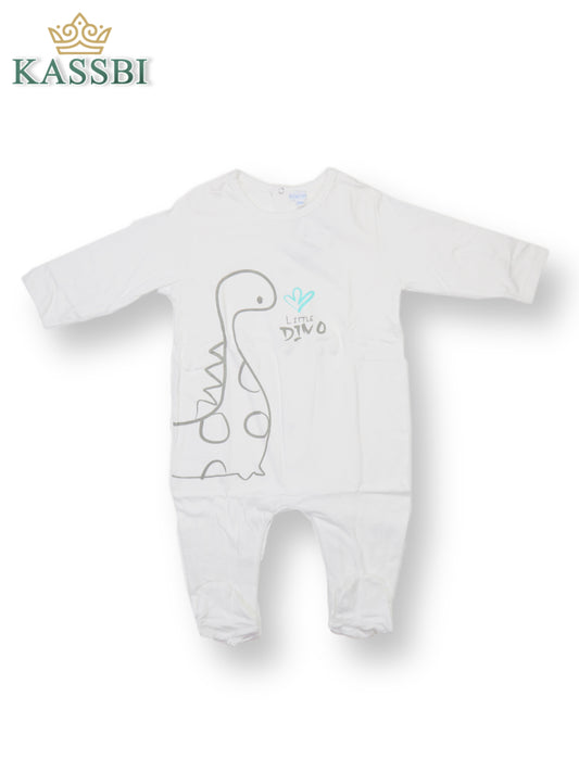 Pyjama dors-bien en jersey de coton à pont-dos bébé - Motif dinosaure