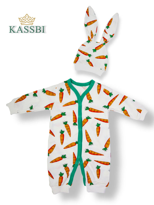 Pyjama bébé en Coton imprimé avec ouverture devant -