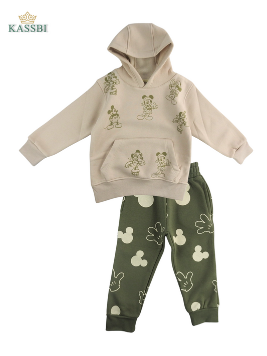 Ensemble Sweat à capuche + Jogging Mickey mouse - molletonné