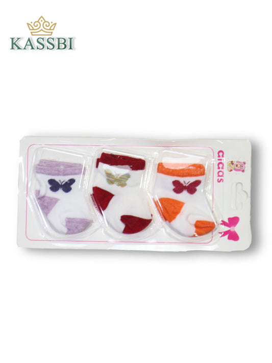 Chaussettes bébé ( 0-6 mois ) - Motif papillon