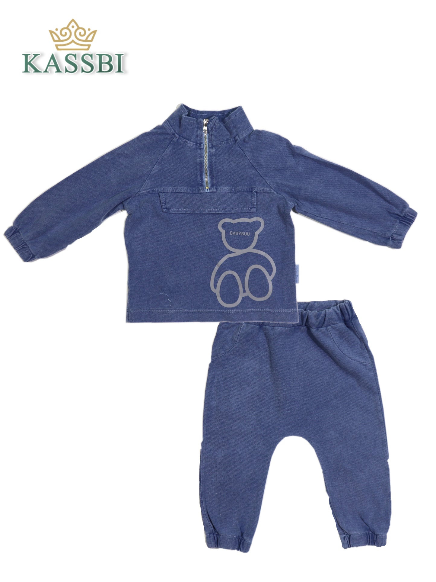 Ensemble bébé garçon 2 pièces : sweat + pantalon en Coton