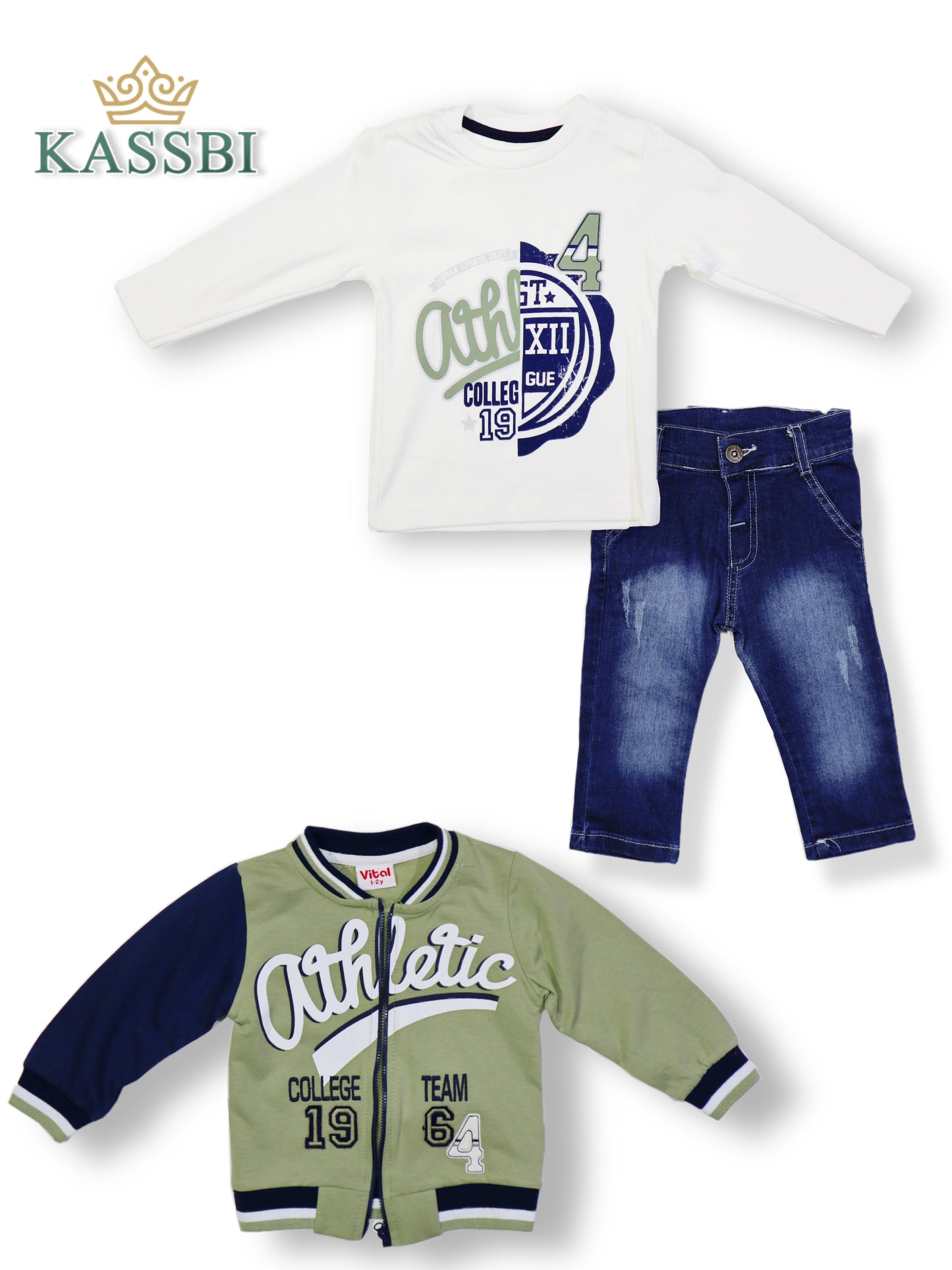 Tricot , Jean , Sweat Zippe garçon avec manches