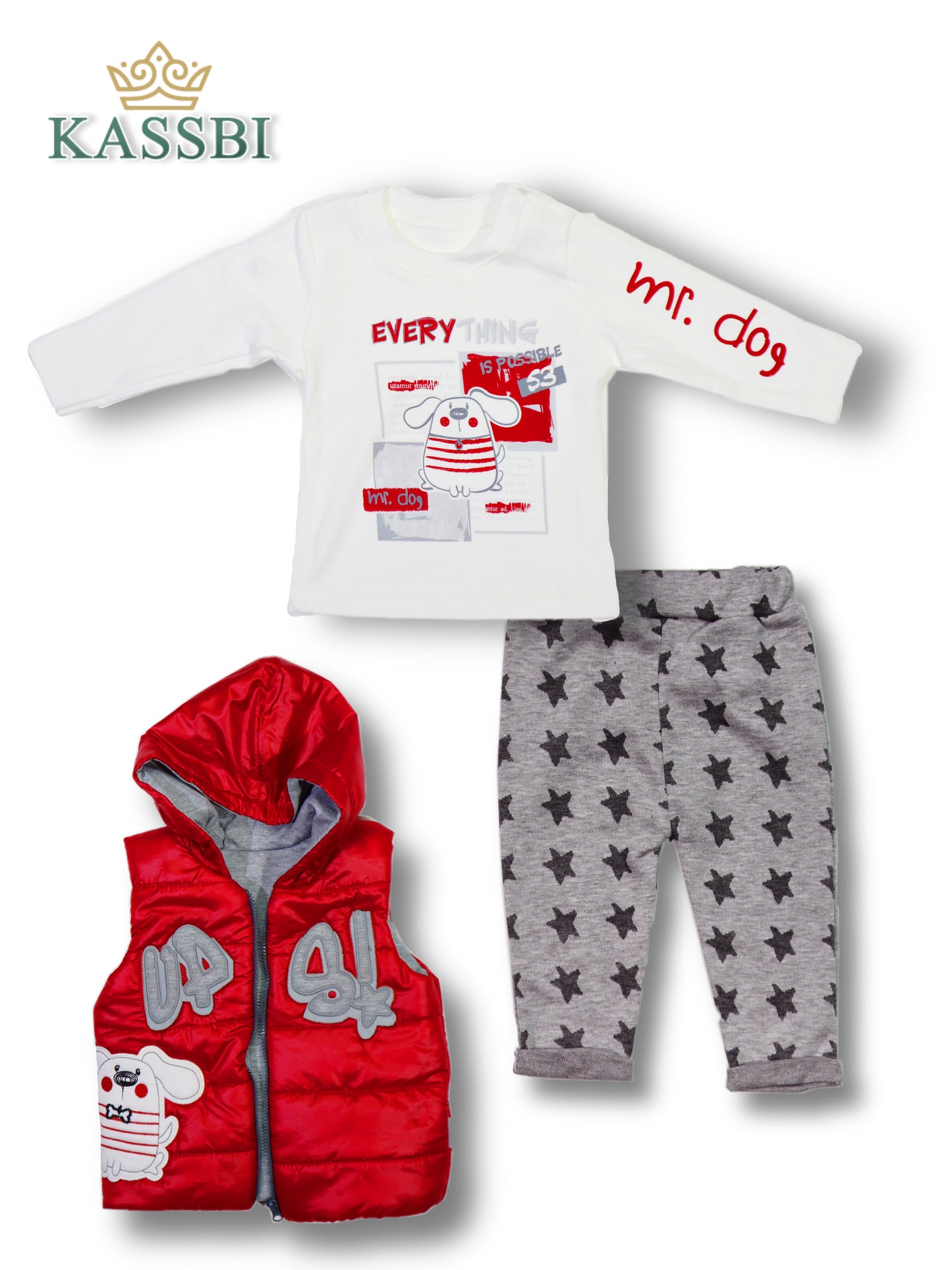 Gilet bébé + Tricot + Pantalon - Garçon - Coton