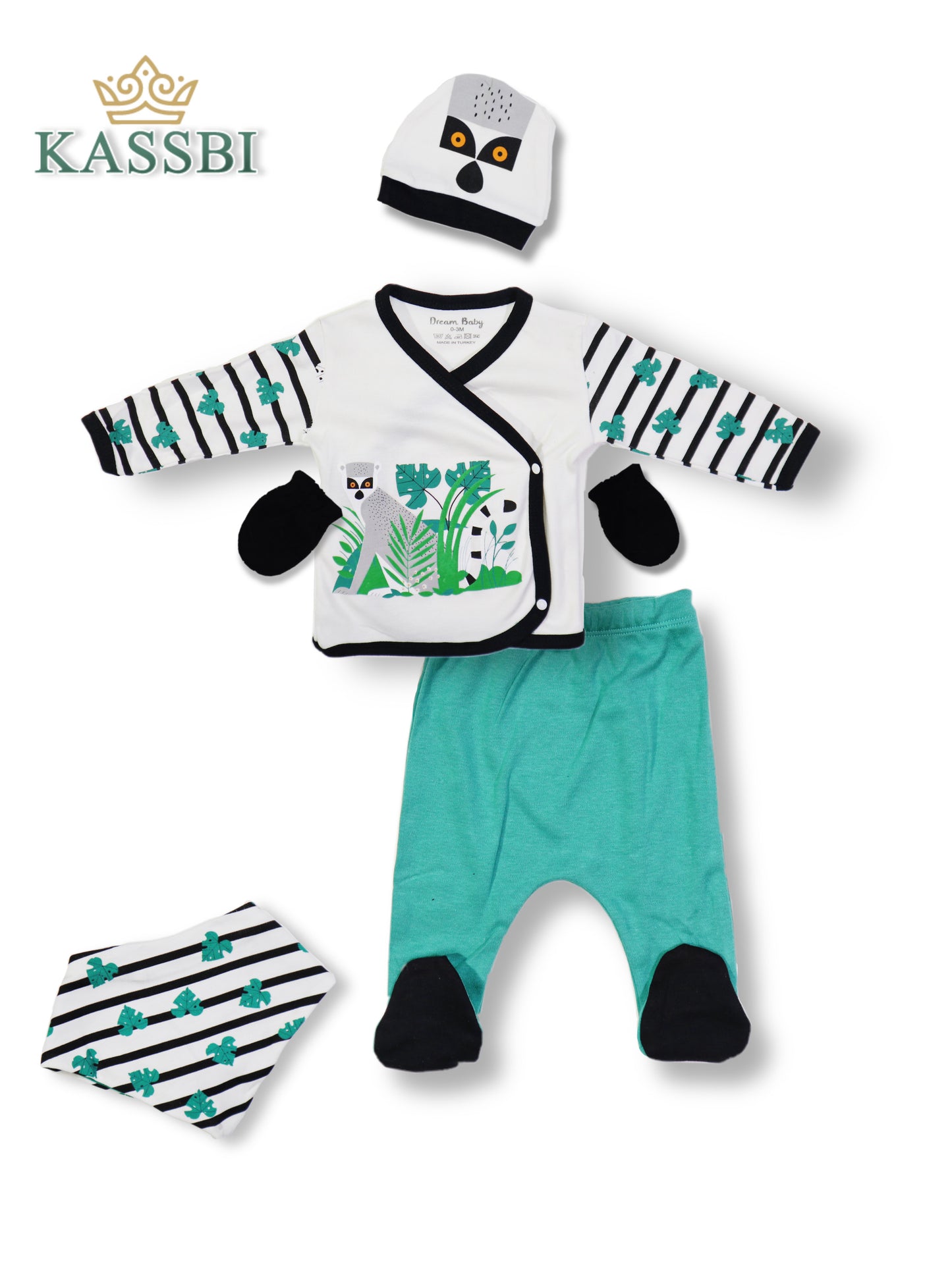 Pack Naissance 0-4 mois Tricot , pantalon , bonnet , moufle , bavoir