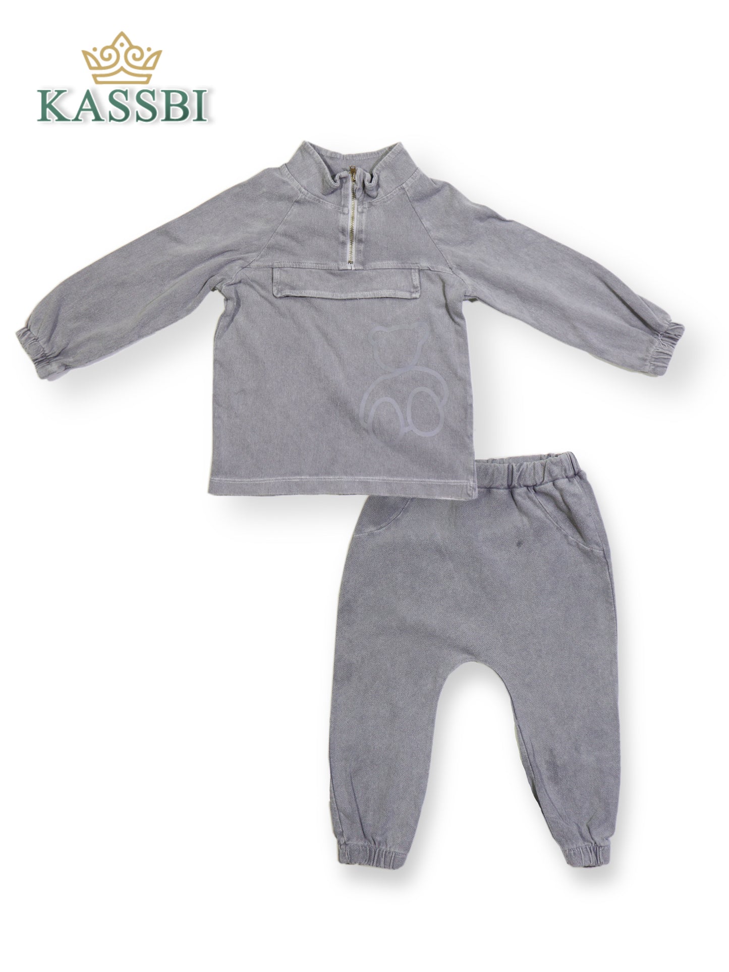 Ensemble bébé garçon 2 pièces : sweat + pantalon en Coton