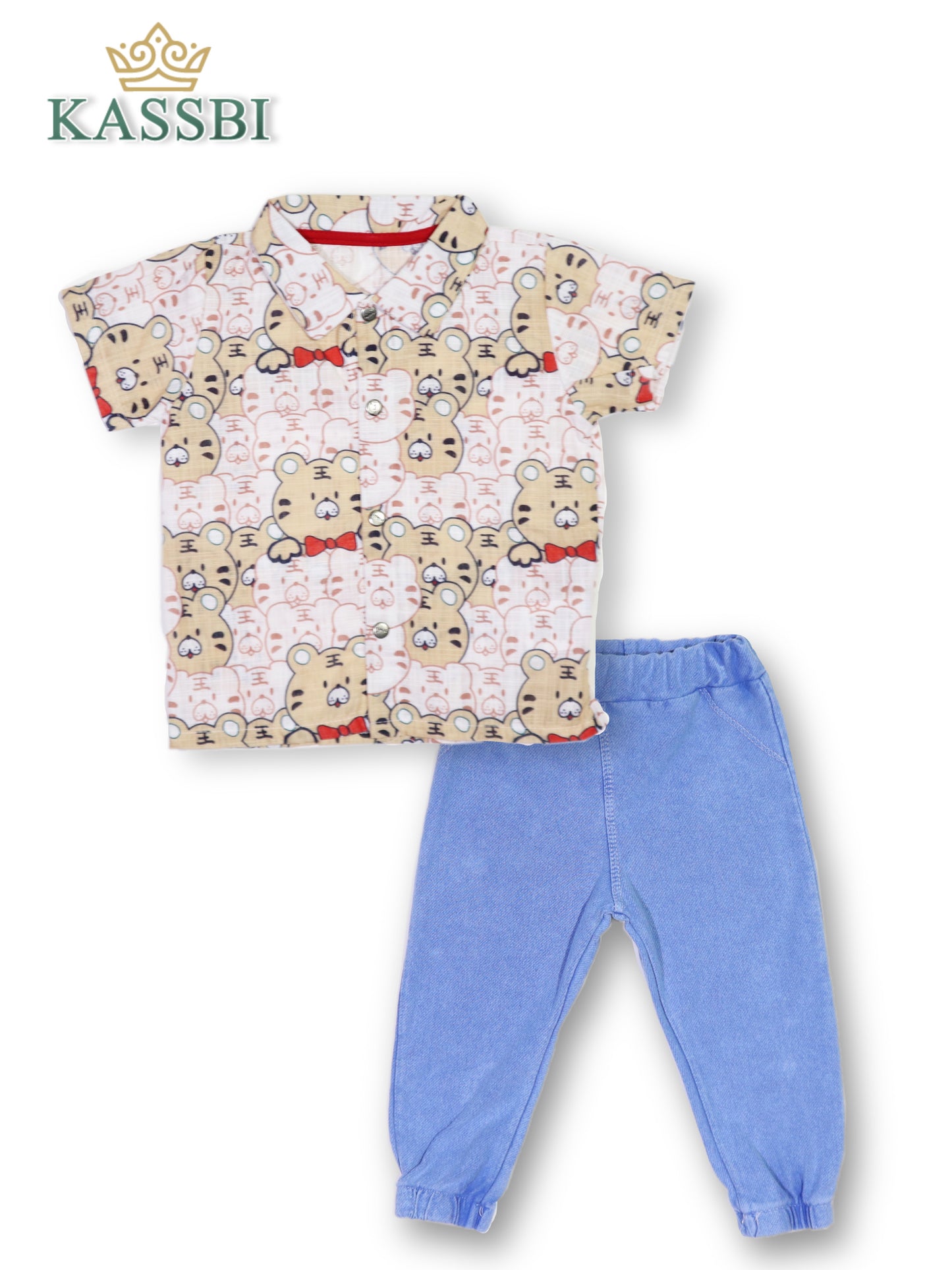 Chemise a manche courte + pantalon en coton