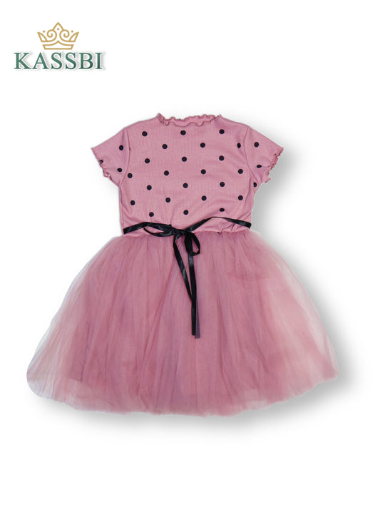 Robe de cérémonie fille a manches courtes