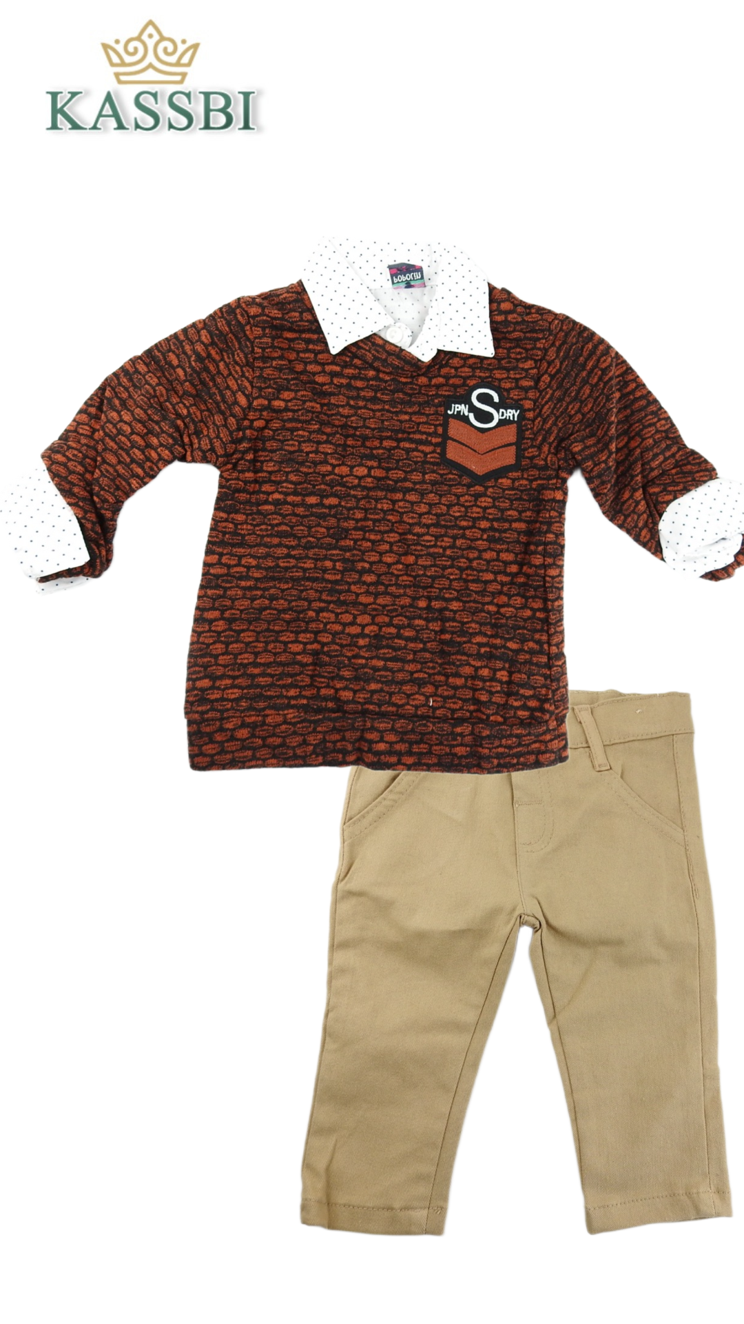 Ensemble 3 Pièce Pull + Chemise + pantalon