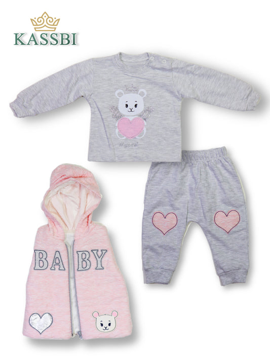 Gilet zippé + tricot + pantalon