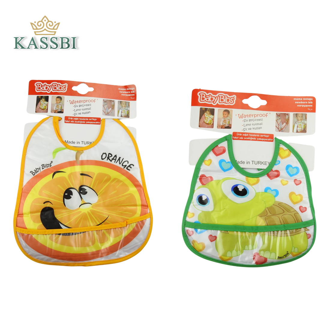 Bavoir plastifié avec récupérateur - Bavoir Imperméable