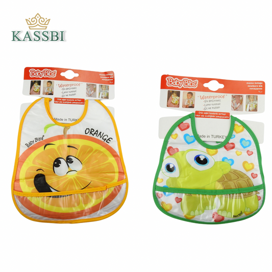 Bavoir plastifié avec récupérateur - Bavoir Imperméable