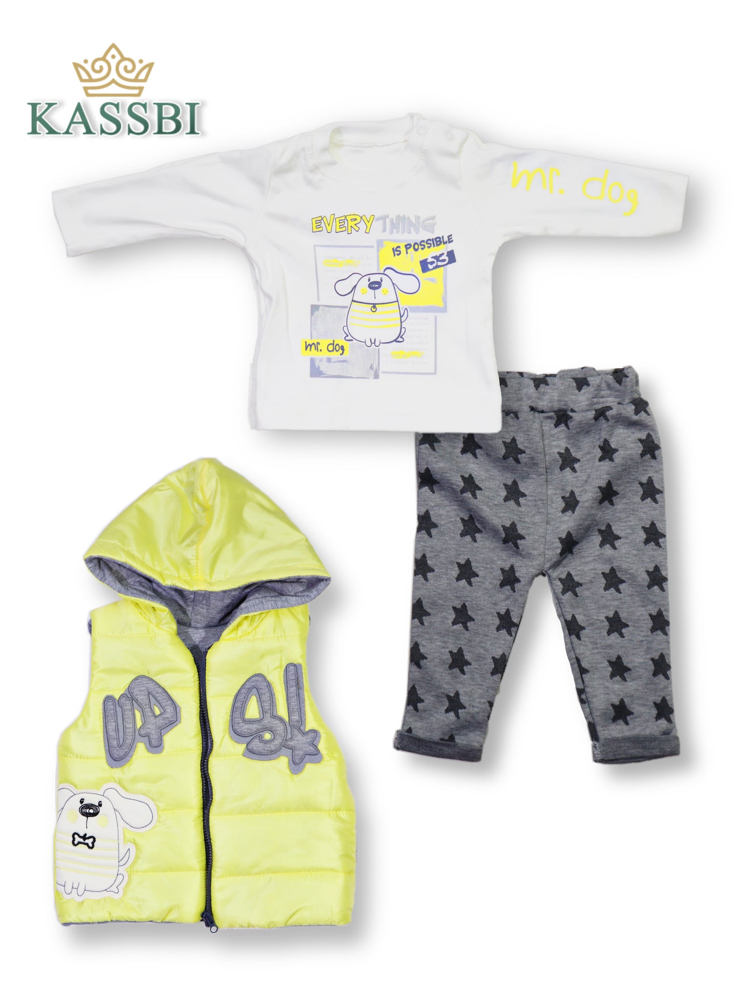 Gilet bébé + Tricot + Pantalon - Garçon