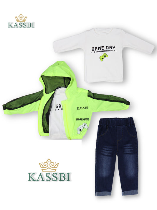 Ensemble En Tendance Jacket + Tricot + pantalon Jean