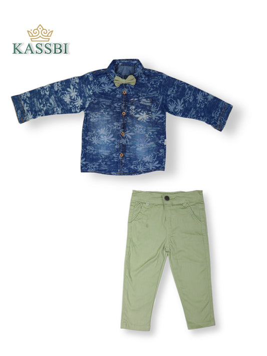 Ensemble de cérémonie chemise et pantalon et noeud papillon garçon -