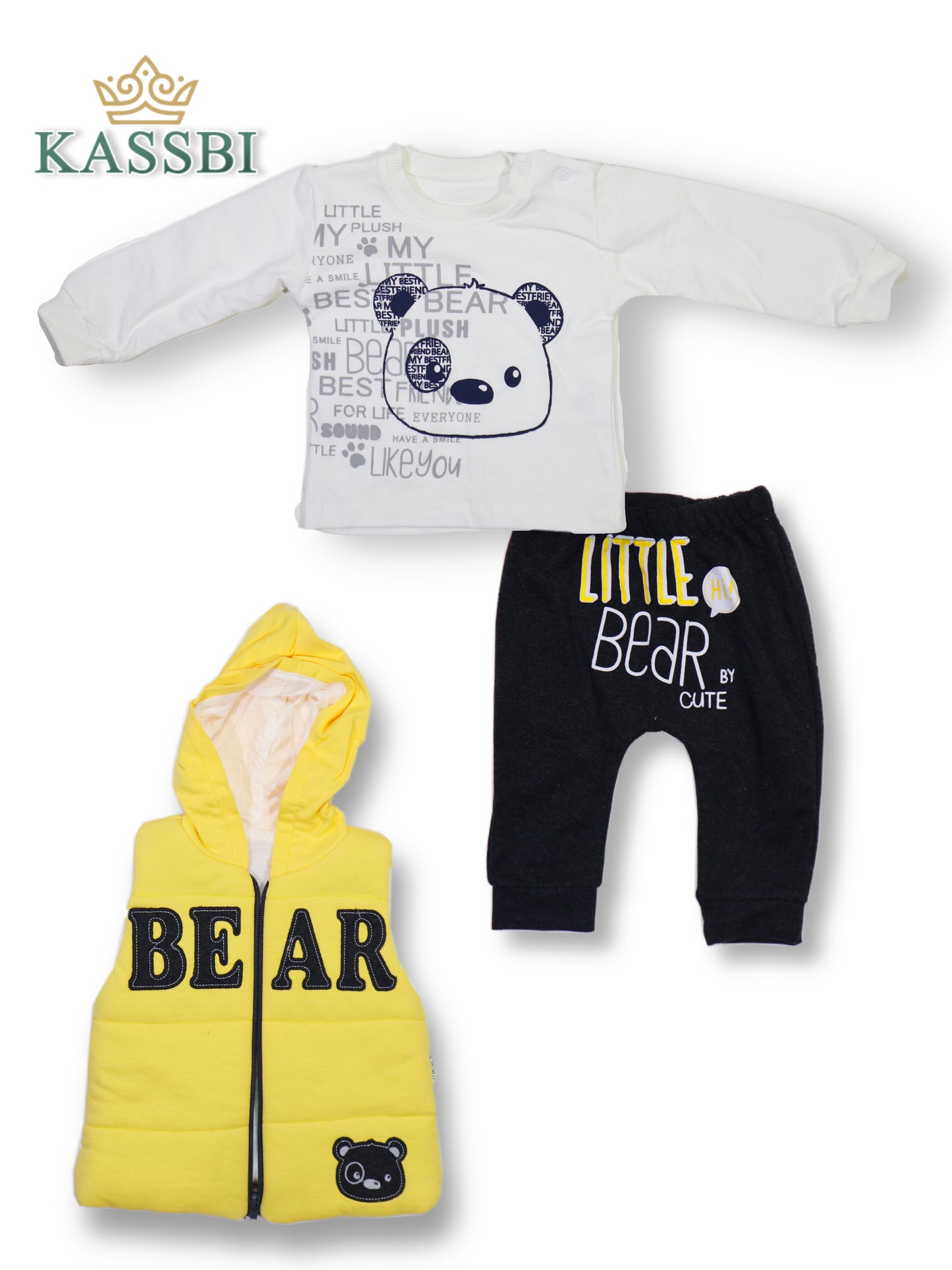 Gilet zippe à capuche + Tricot + pantalon