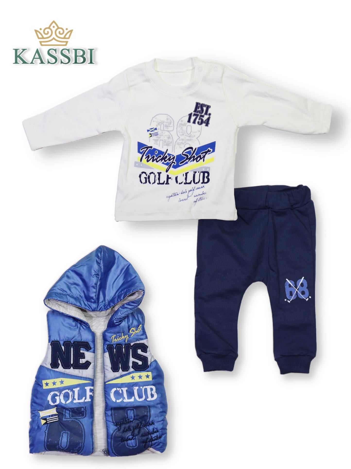 Gilet bébé + Tricot + Pantalon - Garçon