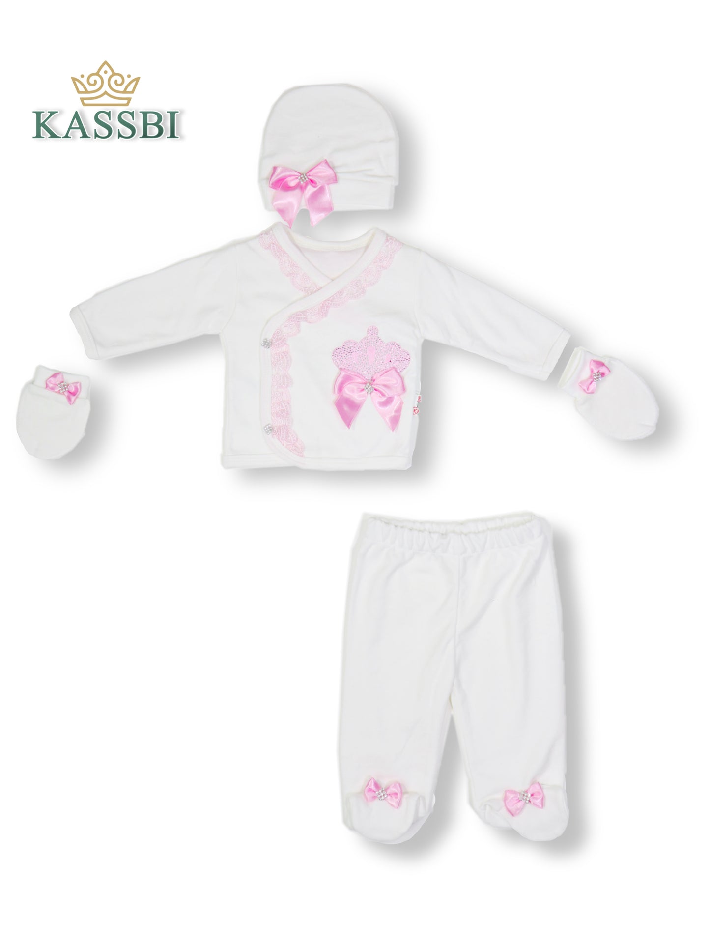 Pack naissance 5 pièces 0-3 Mois - Coton - Fille