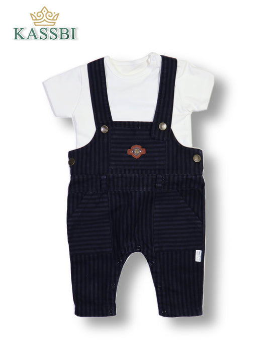 Salopette bébé - beige- noir