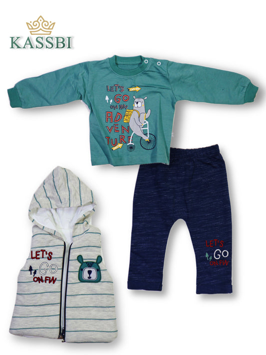 Ensemble 3 pièces Tricot Pantalon Gilet garçon