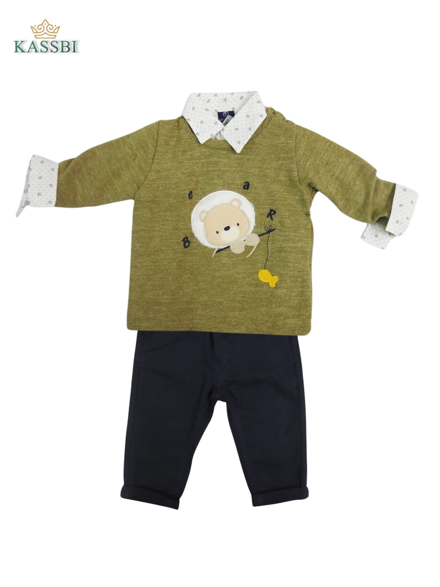 Ensemble Bébé Garçon “Bear & Balloon” – Douceur et Élégance