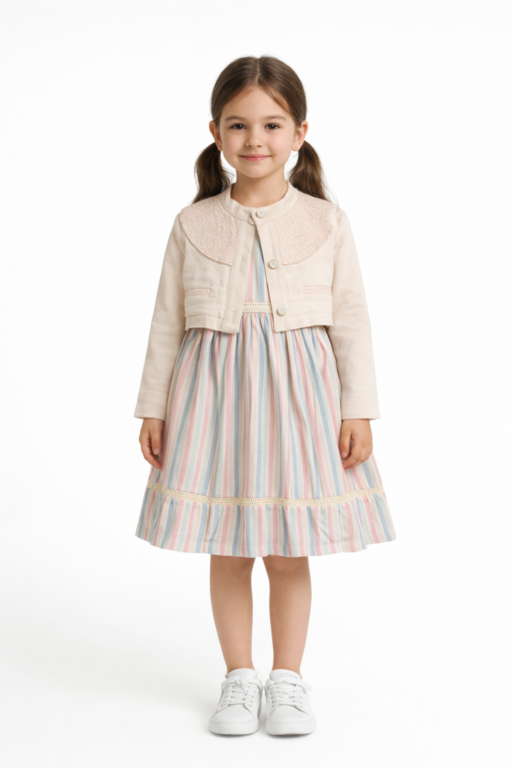 Robe fille élégante avec veste – Collection Printemps - Été