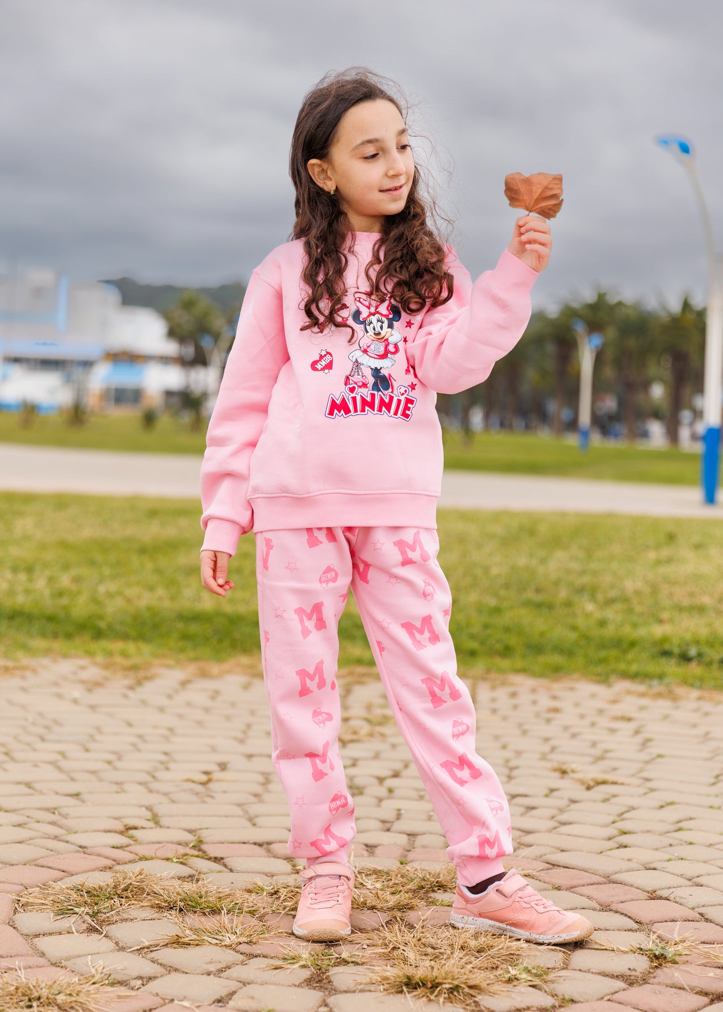 Ensemble sweat + jogging En molleton imprimé Minnie -Fille -
