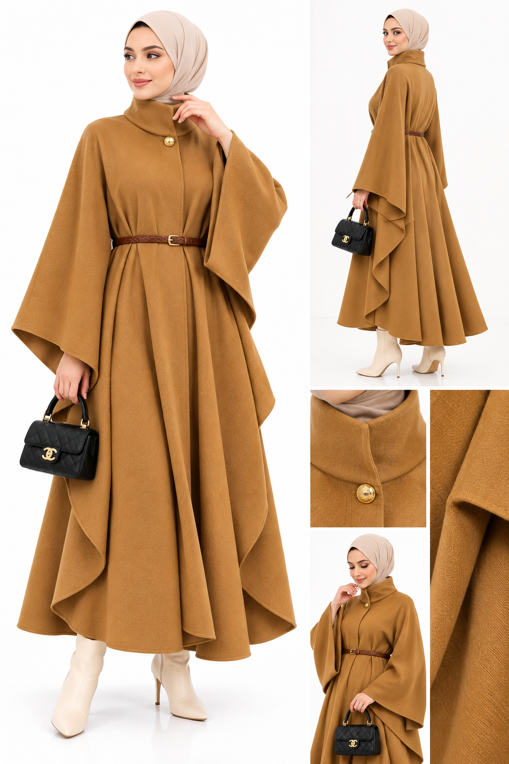 Poncho Femme Long Chic