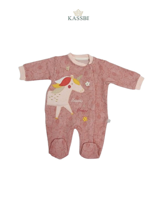 Barboteuse Bébé Fille en Coton – Confort & Douceur (0-9 mois)