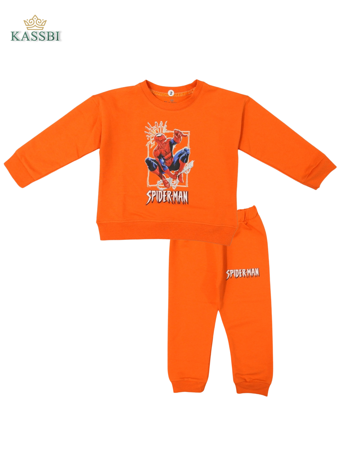 Ensemble Enfant Spider Man - en coton avec sweat et pantalon imprimé
