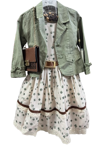 Ensemble 3 Pièces - Robe + Veste + Petit Sac | Spécial Aïd