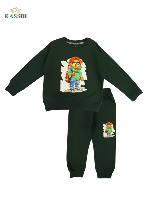 Ensemble Enfant 2 pièces - en coton avec sweat et pantalon imprimé
