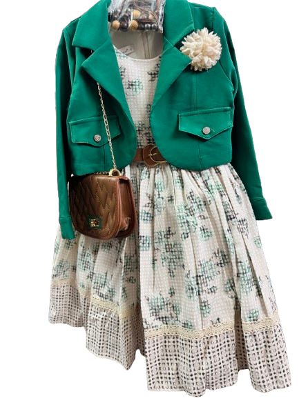 Ensemble 3 Pièces - Robe + Veste + Petit Sac | Spécial Aïd