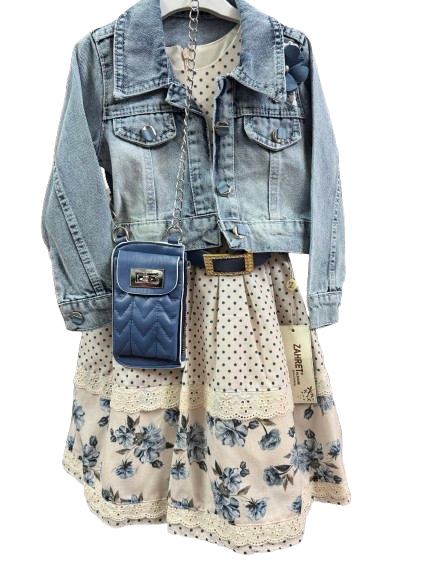 Ensemble 3 Pièces - Robe + Veste + Petit Sac | Spécial Aïd