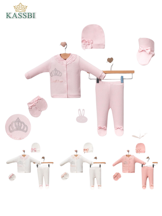 Pack naissance 4pc ( 0-3 mois) -Fille - Coton
