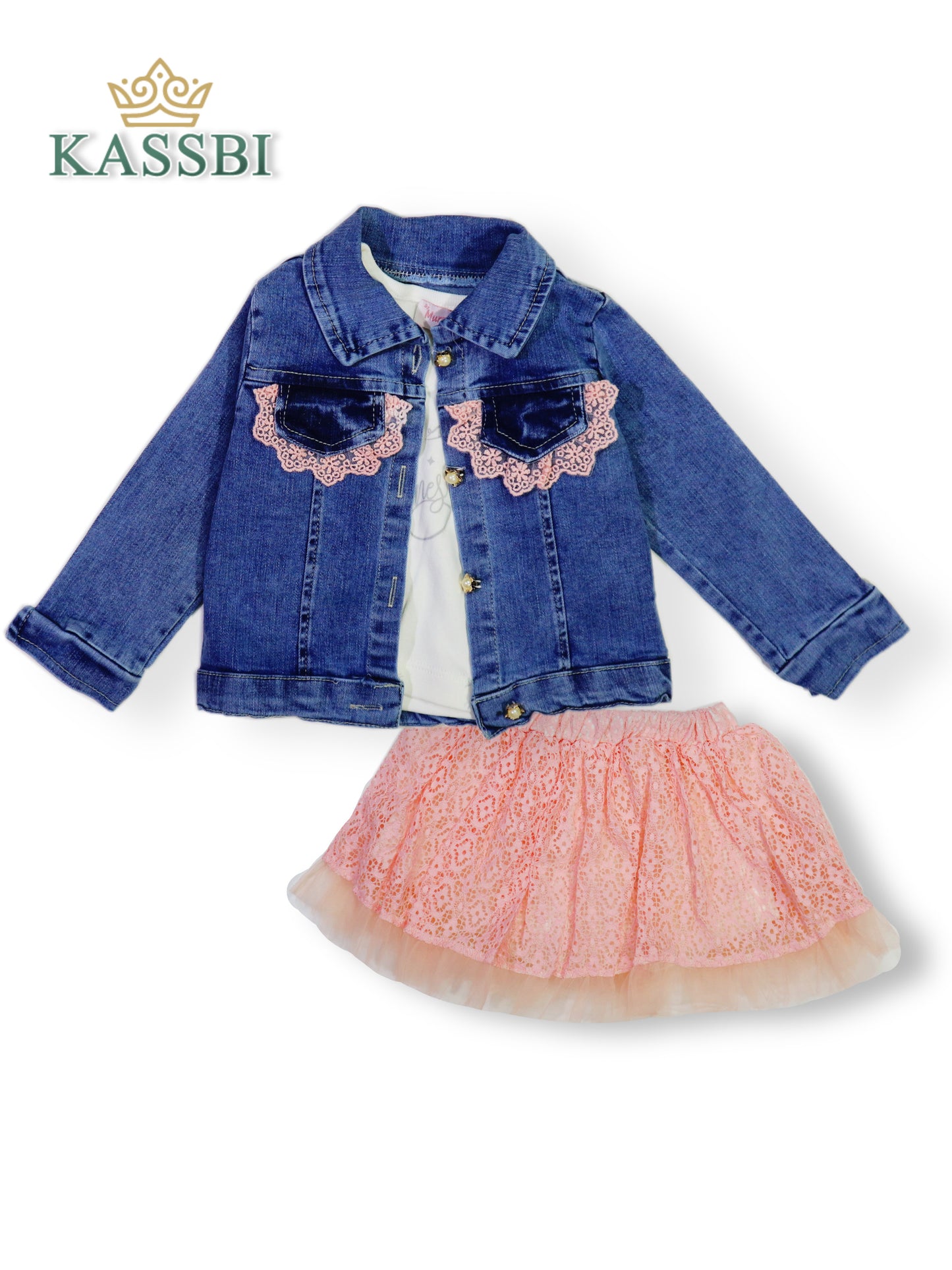 Ensemble 3pc jacket Jean + Tricot EN Coton + Jupe