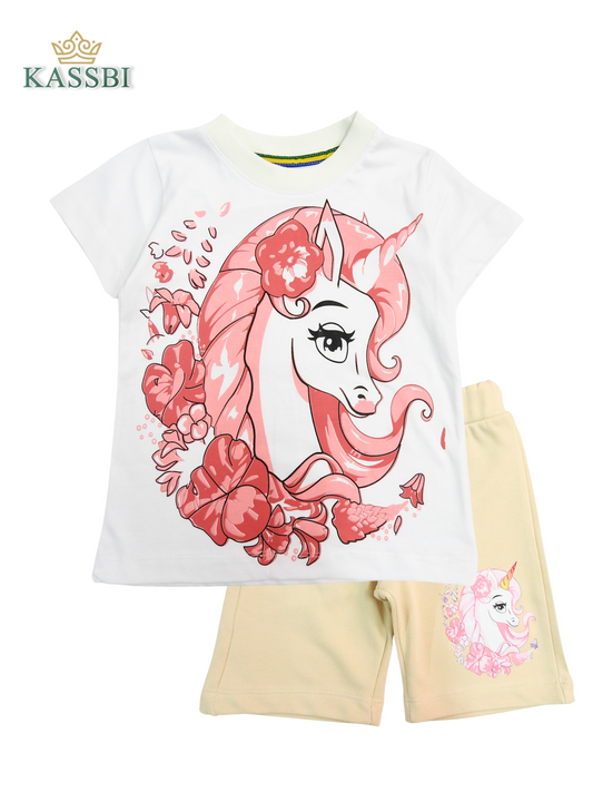 Ensemble Unicorn Tee-Shirt + Short - coton